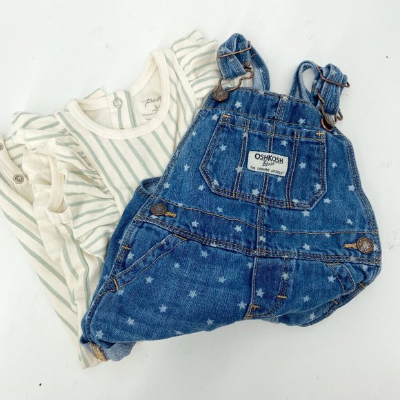 PEHR & OSHKOSH Baby Girl Outfits Overalls